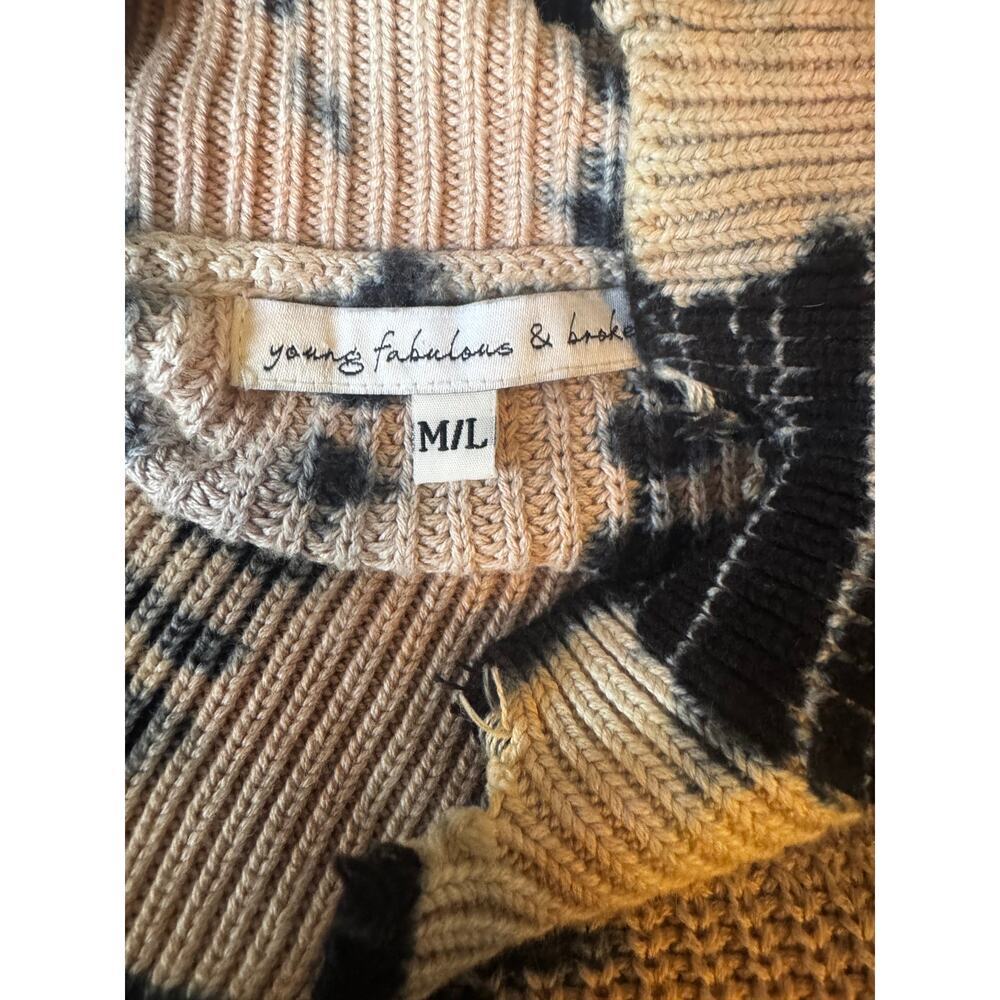 Young Fabulous & Broke Cameron Turtleneck Sweater Apricot Cloud Bamboo Size M/L - Picture 5 of 7